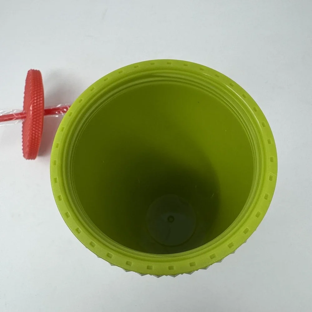The Grinch Christmas Tumbler Cup Green Red Plastic Lid Straw‎ Drinkware Holiday